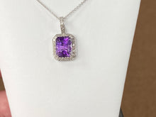 Charger l&#39;image dans la galerie, Amethyst And Diamond White Gold Necklace