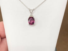 Charger l&#39;image dans la galerie, Pink Tourmaline And Diamond Pendant With Chain