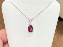Charger l&#39;image dans la galerie, Pink Tourmaline And Diamond Pendant With Chain