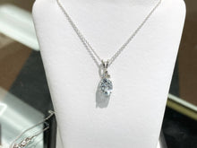Cargar imagen en el visor de la galería, Aquamarine And Diamond White Gold Pendant With Chain