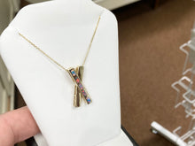 Load image into Gallery viewer, Inlaid Opal Gold Pendant And Chain