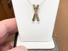 Load image into Gallery viewer, Inlaid Opal Gold Pendant And Chain