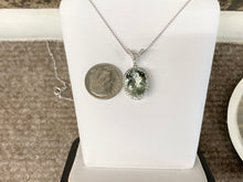Load image into Gallery viewer, Green Amethyst And Diamond White Gold Necklace