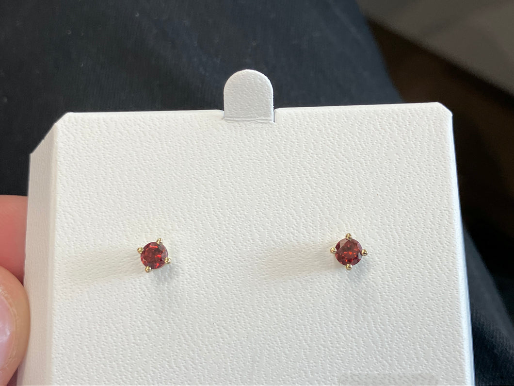 Garnet Gold Earrings