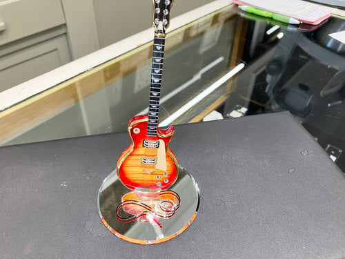 Large Cherry Burst Guitar Glass Figurine