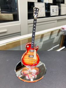 Large Cherry Burst Guitar Glass Figurine