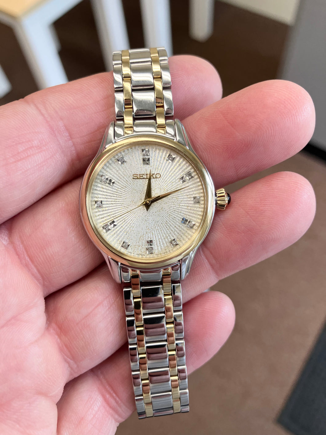 Seiko Gold And Silver Stainless Steel Diamond Watch