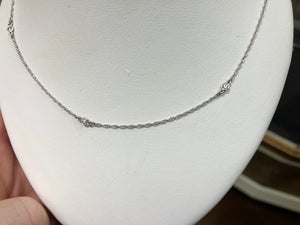 White Gold Diamond Tin Cup Necklace