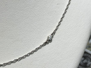 White Gold Diamond Tin Cup Necklace