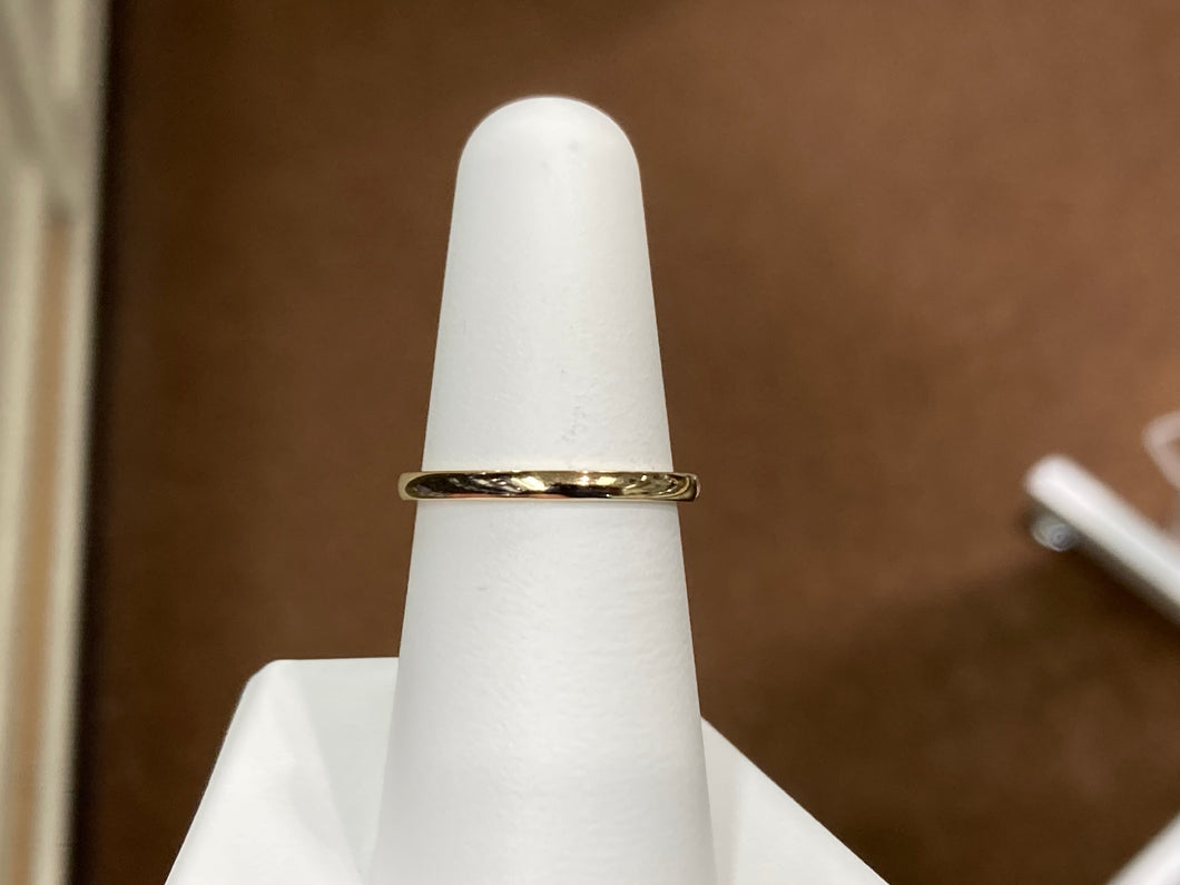 Gold 2 Millimeter Wide Wedding Ring