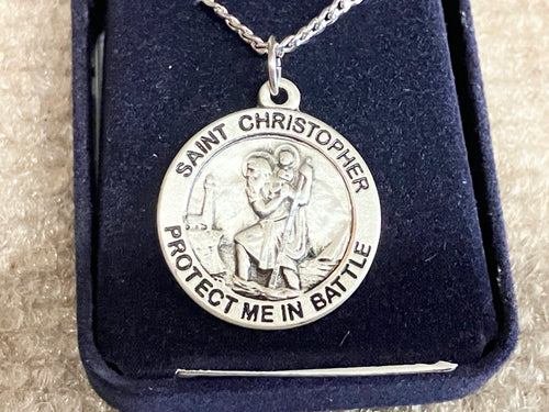 Saint Christopher United States Navy Pendant With Chain Religious