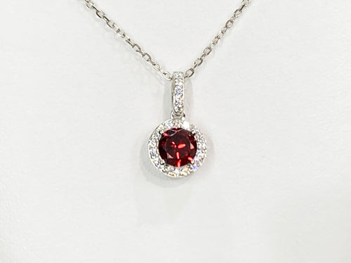 January Swarovski Zirconia Silver Pendant And Adjustable Chain