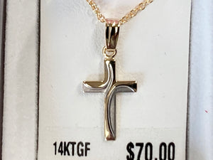 Gold Filled Children's Cross With Chain