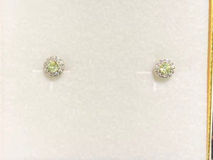 Light Green Swarovski Zirconia Silver Earrings