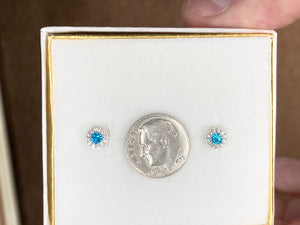 Blue Swarovski Zirconia Silver Earrings