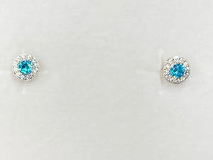 Blue Swarovski Zirconia Silver Earrings