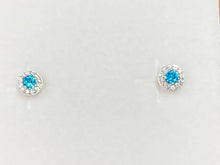 Load image into Gallery viewer, Blue Swarovski Zirconia Silver Earrings