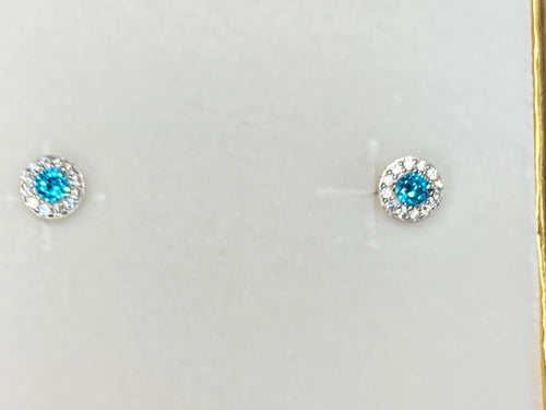 Blue Swarovski Zirconia Silver Earrings