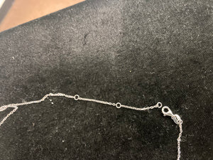 Cubic Zirconia Silver Adjustable Necklace