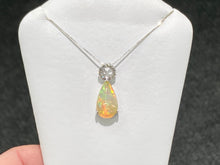 Laden Sie das Bild in den Galerie-Viewer, Ethiopian Opal And Diamond Pendant With Chain