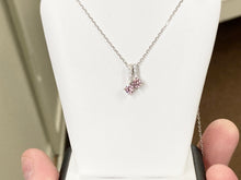 Cargar imagen en el visor de la galería, Pink Swarovski Zirconia Silver Pendant With Adjustable Chain