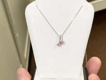 Cargar imagen en el visor de la galería, Pink Swarovski Zirconia Silver Pendant With Adjustable Chain