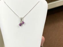Cargar imagen en el visor de la galería, Purple Swarovski Zirconia Pendant With Adjustable Chain