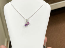 Cargar imagen en el visor de la galería, Purple Swarovski Zirconia Pendant With Adjustable Chain