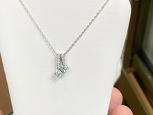 Load image into Gallery viewer, Light Blue Swarovski Zirconia Silver Adjustable Necklace