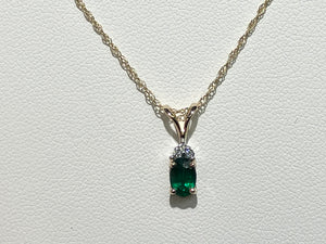 Emerald And Diamond Gold Necklace