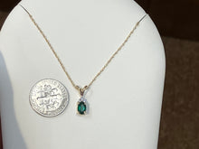 Charger l&#39;image dans la galerie, Emerald And Diamond Gold Necklace