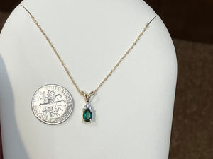 Emerald And Diamond Gold Necklace