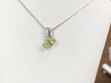 Load image into Gallery viewer, Peridot Colored Swarovski Zirconia Silver Adjustable Pendant