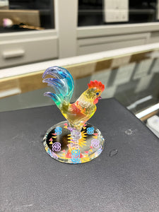 Rooster Glass Figurine