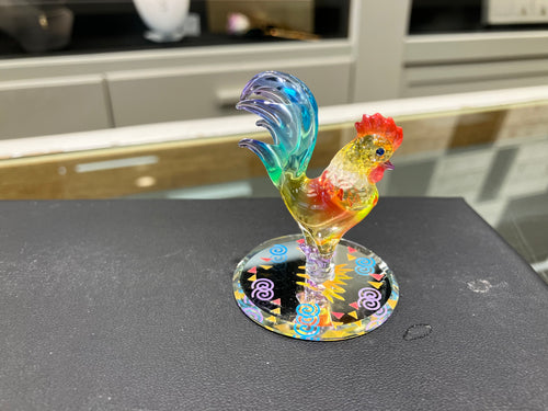 Rooster Glass Figurine