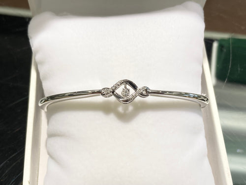 Silver Shimmer Diamond Bangle Bracelet