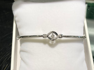 Silver Shimmer Diamond Bangle Bracelet
