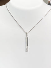 Load image into Gallery viewer, Silver Diamond Bar Necklace