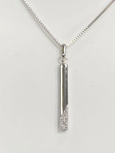 Load image into Gallery viewer, Silver Diamond Bar Necklace