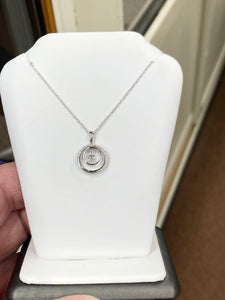 Shimmer Diamond Silver Pendant With Chain