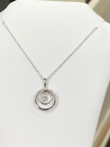 Shimmer Diamond Silver Pendant With Chain