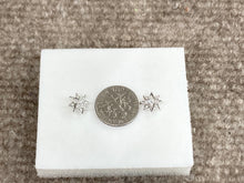Load image into Gallery viewer, Silver Star Diamond Earrings