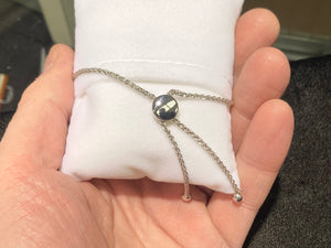 Silver Diamond Bolo Bracelet