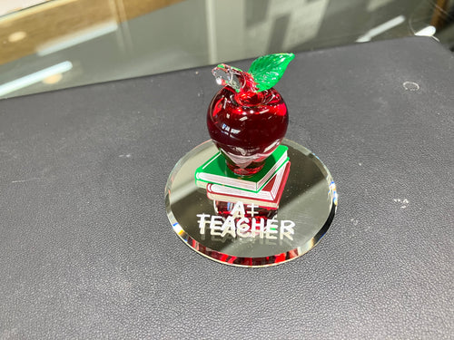 Teachers Apple Glass Figurine ju