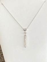Load image into Gallery viewer, Silver Diamond Bar Diamond Necklace