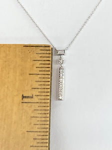 Silver Diamond Bar Diamond Necklace