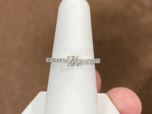 Diamond Engagement Ring 0.38 Carats 14 K White Gold