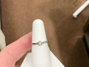 Silver Peridot Bezel Set Ring