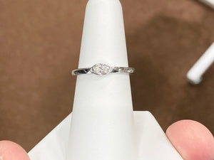 Silver Diamond Ring 0.05 Carats