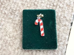 Candy Cane Silver Charm